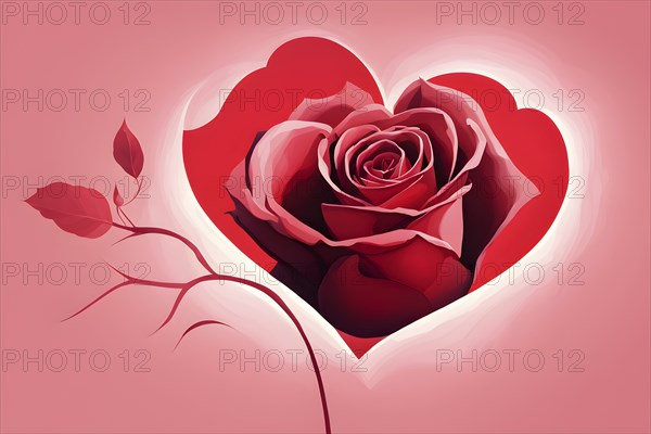 Abstract minimalist love themed wallpaper illustration, AI generated