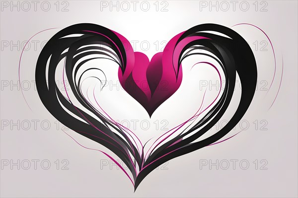 Abstract minimalist love themed wallpaper illustration, AI generated