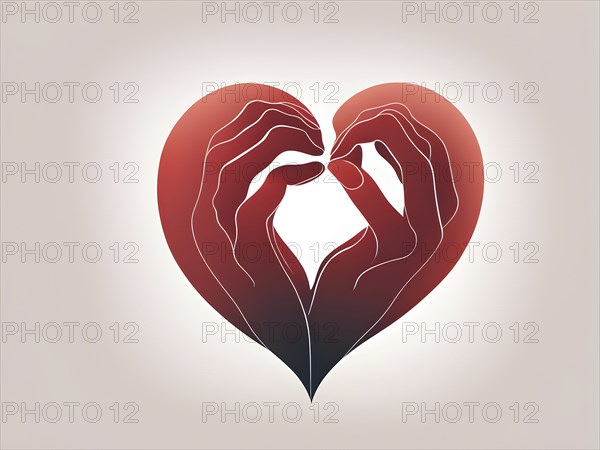 Abstract minimalist love themed wallpaper illustration, AI generated