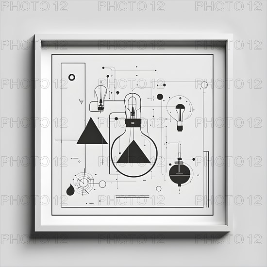 Minimalist wallpaper illustration depicting visual language for innovation, AI generated