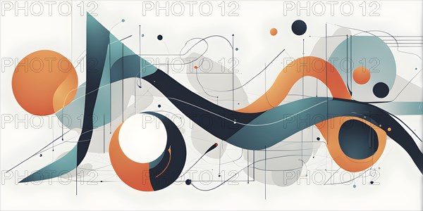 Minimalist wallpaper illustration depicting visual language for innovation, AI generated