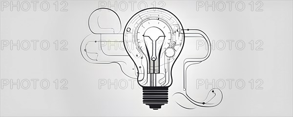 Minimalist wallpaper illustration depicting visual language for innovation, AI generated