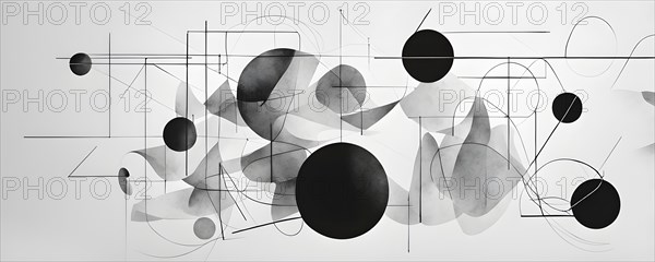 Minimalist wallpaper illustration depicting visual language for innovation, AI generated