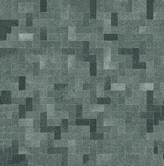 Geometric pattern of green and dark green squares forming an abstract mosaic texture