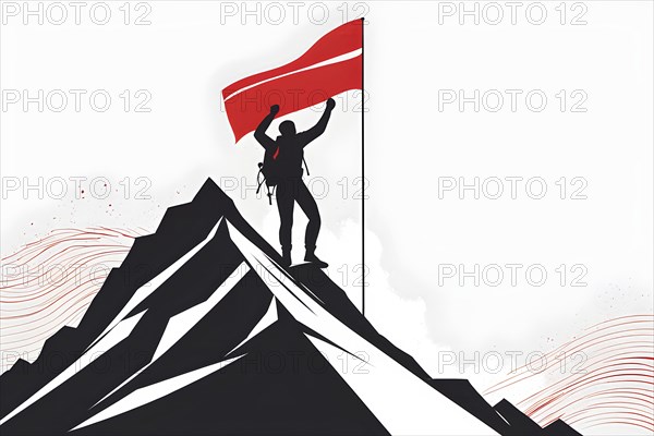 Minimalist illustration depicting visual language for success, AI generated