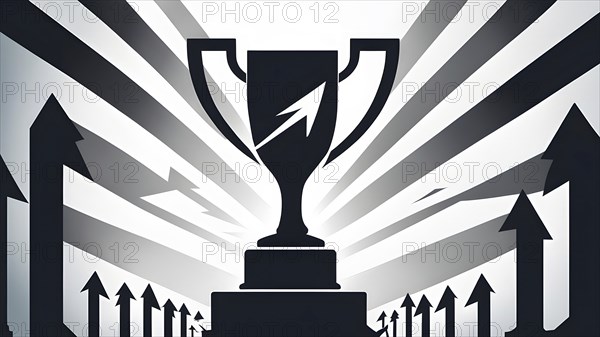 Minimalist illustration depicting visual language for success, AI generated
