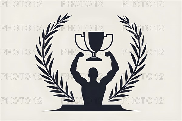Minimalist illustration depicting visual language for success, AI generated