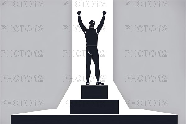 Minimalist illustration depicting visual language for success, AI generated