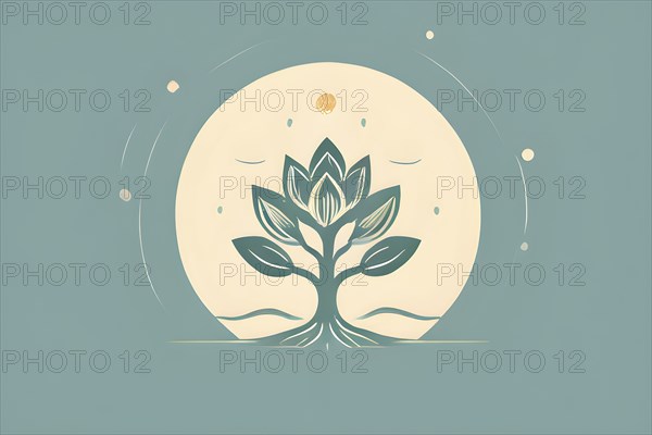 Minimalist illustration depicting visual language for mental health, AI generated