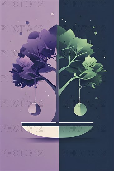 Minimalist illustration depicting visual language for mental health, AI generated