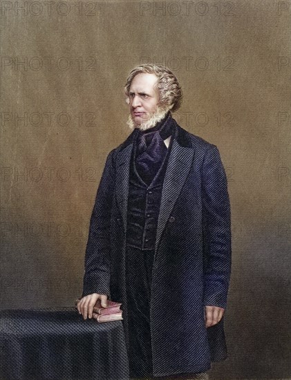 Edward George Stanley, 14th Earl of Derby (1799-1869), English statesman. Three times Prime Minister. From The World's Great Men (London, ca. 1870) . Engraving, Historic, digitally restored reproduction from a 19th century original, Record date not stated
