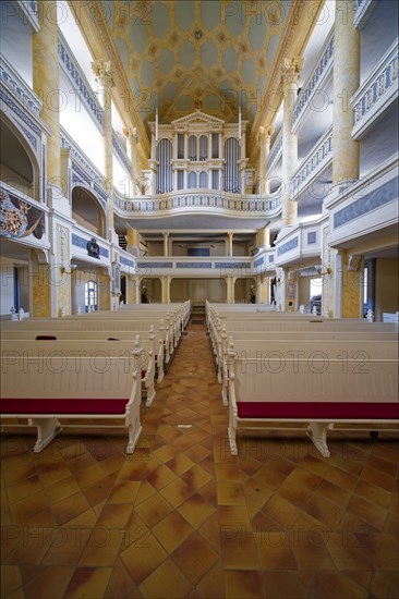 Protestant town church of St Mary with the organ, Kreutzbach-Jehmlich organ, interior view, residential town of Greiz, Thuringia, Germany, Europe