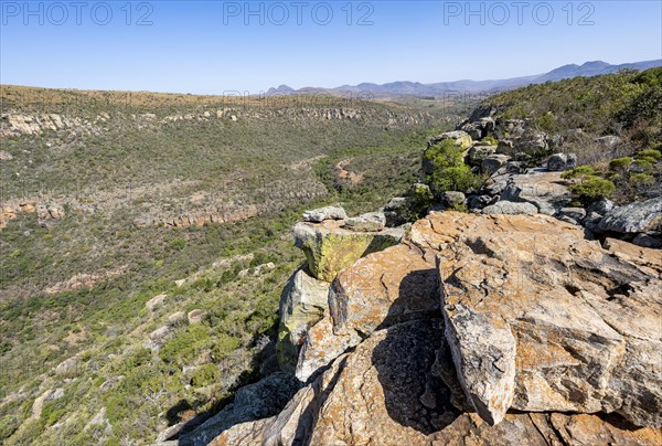 Rocks at the Blyde River Canyon, Upper Viewpoint, canyon landscape, Panorama Route, Mpumalanga, South Africa, Africa