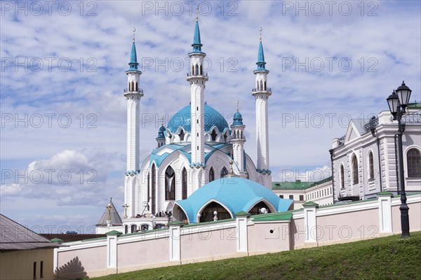 Famous tourist attraction, modern architecture in the center of Kazan. Islam and traveling