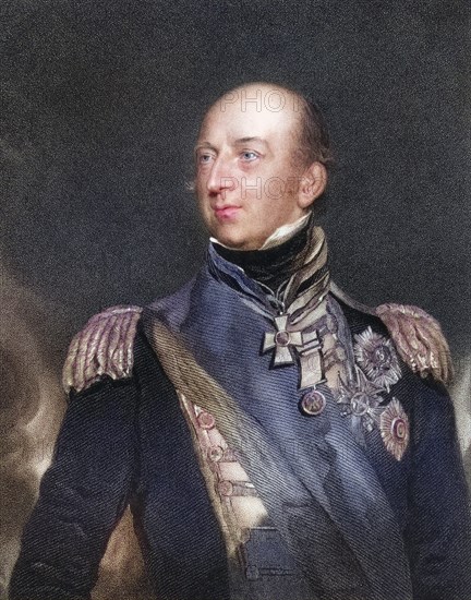 Sir Edward Codrington 1770 to 1851 English Admiral, Hero of the Battle of Trafalgar and the Battle of Navarino, Historical, digitally restored reproduction from a 19th century original, Record date not stated