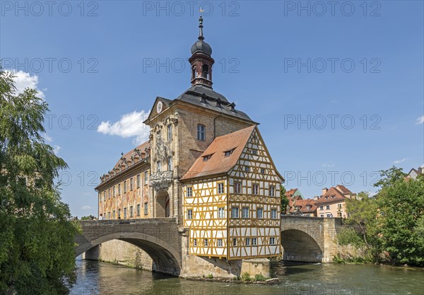 Old Town Hall, Regnitz, Bamberg, Upper Franconia, Bavaria, Germany, Europe