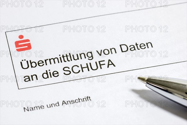 Form, transmission of data to Schufa, credit information, Kreissparkasen, biros
