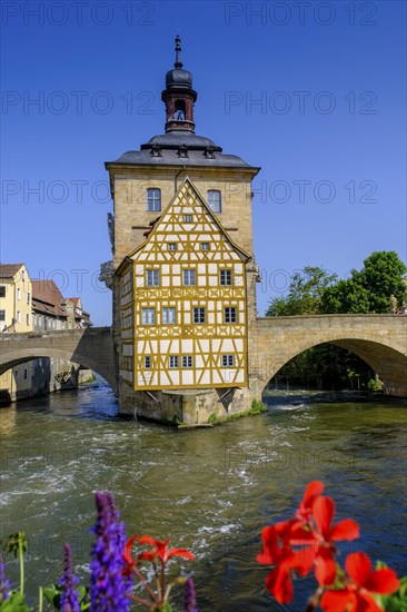 Old Town Hall above the Regnitz, Bamberg, Upper Franconia, Bavaria, Germany, Europe