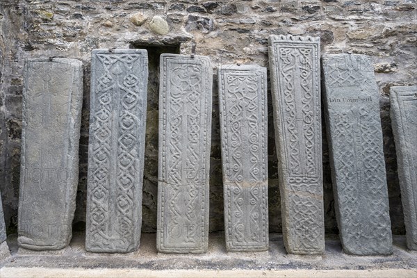 Kilmartin Stones, old gravestones at the parish church, Kilmartin, Argyll and Bute, Scotland, Great Britain
