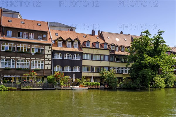 Regnitz with Kleinvenedig, Bamberg, Upper Franconia, Bavaria, Germany, Europe