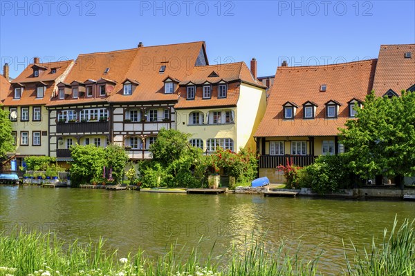 Regnitz with Kleinvenedig, Bamberg, Upper Franconia, Bavaria, Germany, Europe
