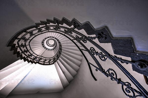 Staircase in old building, Hamburg, Germany, Europe