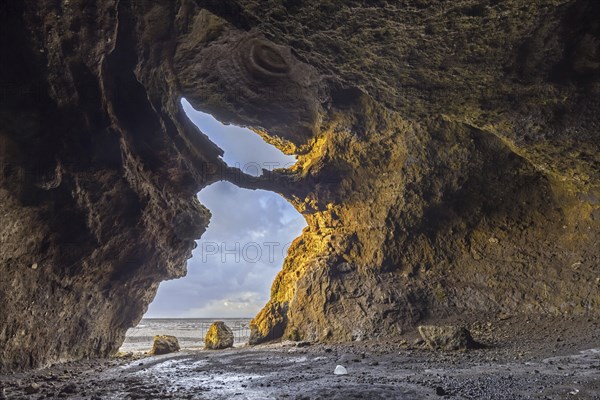 Interior of the Yoda-Cave inside volcanic Hjorleifshofdi mountain at Hjörleifshöfdi Cape, Hjorleifshofdi, Vestur-Skaftafellssysla, Sudurland, Iceland, Europe