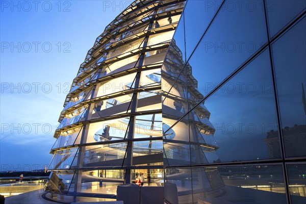 Visitors in the Reichstag dome, Berlin, 21 May 2014