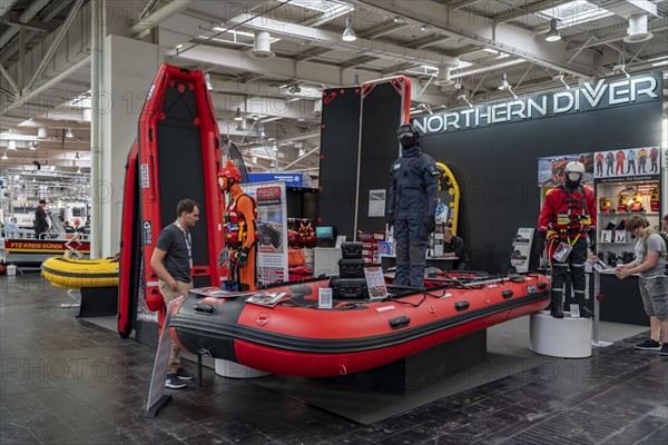 Equipment for water rescue, Interschutz 2022 trade fair in Hanover, the world's largest trade fair for fire, rescue and disaster control technology, equipment, over 1300 exhibitors from 50 countries, disaster control