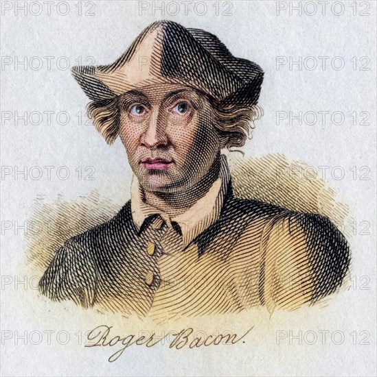 Roger Bacon, ca. 1214-1294, English philosopher and Franciscan monk, Historical, digitally restored reproduction from a 19th century original, Record date not stated