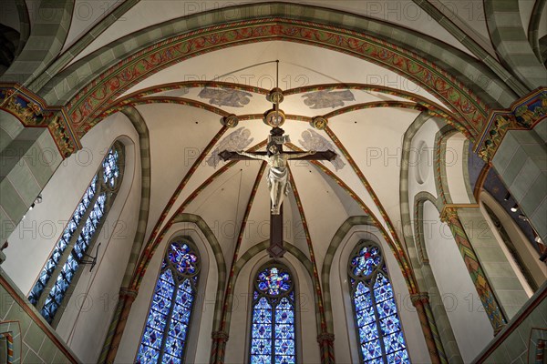 St. Lambertus Church, interior view, historic upper town, Mettmann, Bergisches Land, North Rhine-Westphalia, Germany, Europe