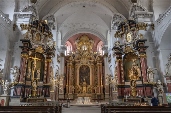 Chancel of the baroque church of St Martin, built in 1668, Grüner Markt, Bamberg, Upper Franconia, Bavaria, Germany, Europe