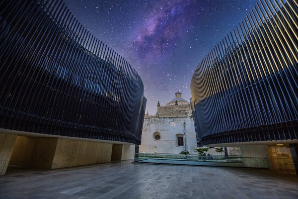 Merida, Mexico â€“ 11 February, 2020: Patio of Strings of the concert hall of Palace of Mexican Music (Palacio de la Musica Mexicana) in Merida, a project designed to revitalize city historic centre