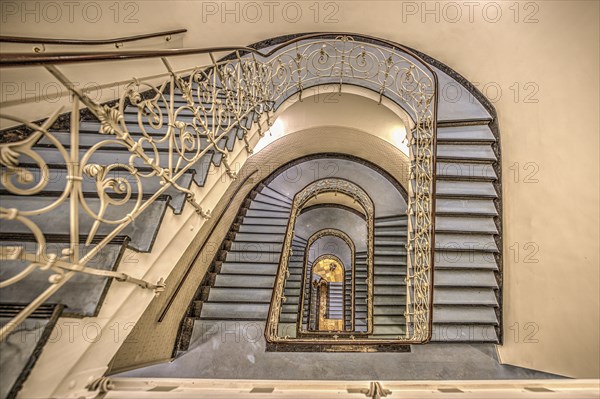 Staircase in old building, Hamburg, Germany, Europe