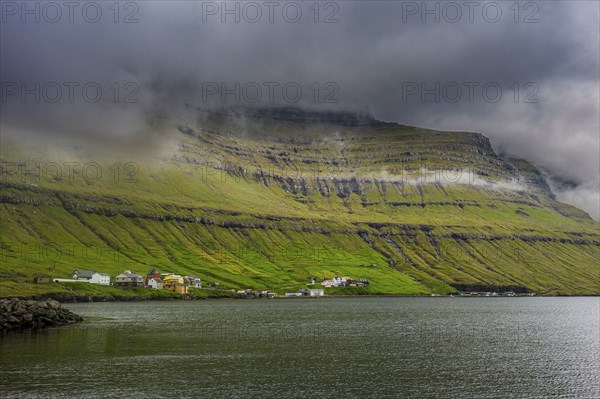 Little villages in Kunoy, Faroe islands, Denmark, Europe
