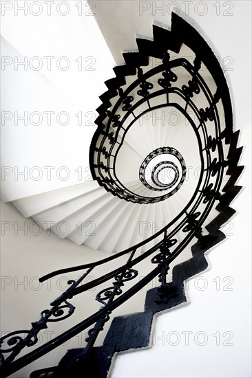 Staircase in old building, Hamburg, Germany, Europe