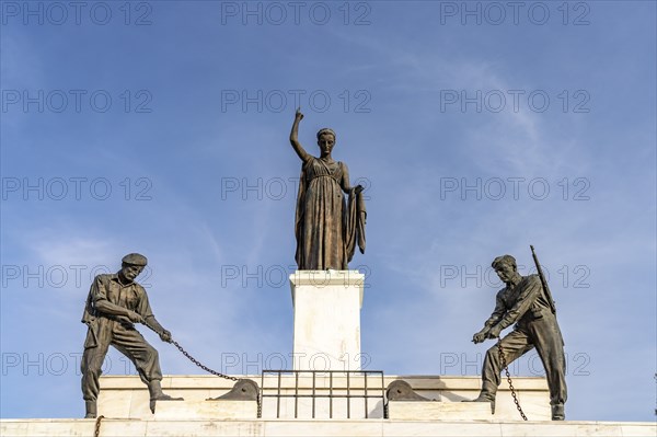 Statues of the Liberation Monument at Podokataro Bastion, Nicosia, Cyprus, Europe