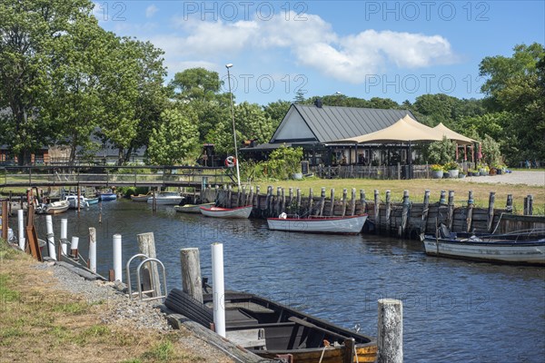 Restaurant Hörte Brygga at Hörte fishing harbor in Skurup municipality, Scania, Sweden, Scandinavia, Europe