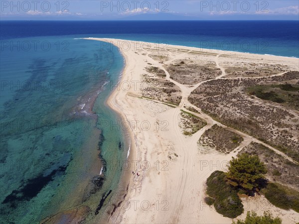 Aerial view, Cape Possidi, Kassandra, Chalkidiki, Greece, Europe