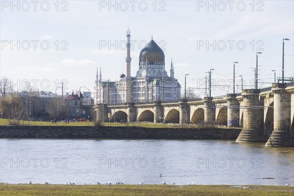 Elbe with Marienbrücke and Yenidze