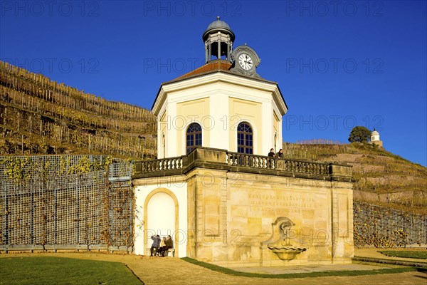 Wackerbarth Castle or Wackerbarths Ruh is a Baroque castle surrounded by vineyards in the Niederlössnitz district of Radebeul on the road to Meissen, which serves as the seat of the Saxon State Winery. The winery belongs to the Lössnitz vineyard and is located in the Radebeuler Johannisberg vineyard