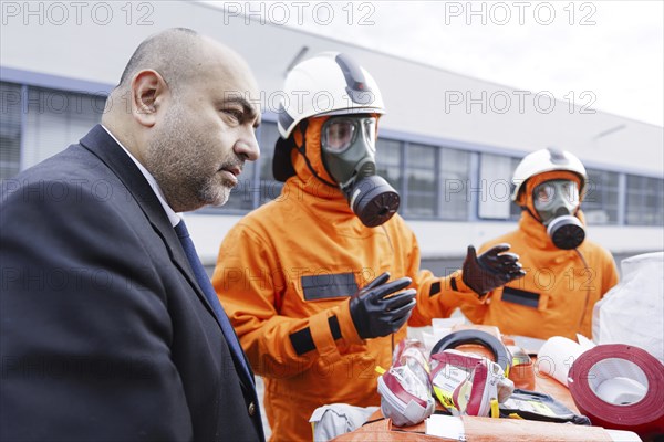 Omid Nouripour, Federal Chairman of Bündnis 90 Die Grünen, Bonn, 18.07.2023. Visit to the Federal Office of Civil Protection and Disaster Assistance., Bonn, Germany, Europe