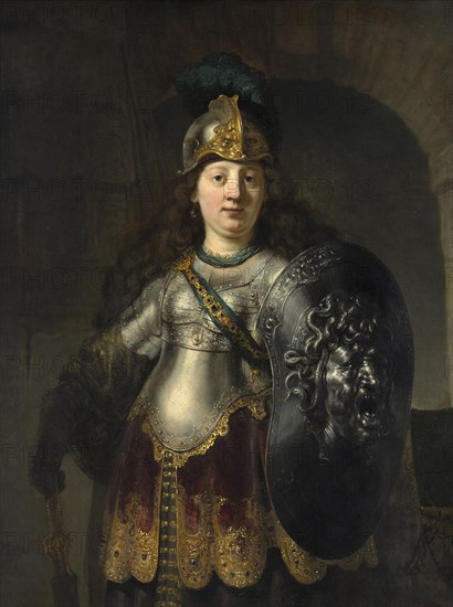 Bellona, Painting by Rembrandt van Rijn (1606) (1669), Historic, digitally enhanced reproduction of an original from the period