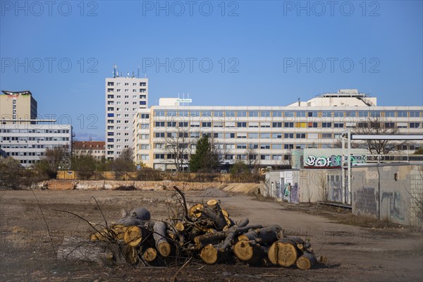 Construction sites of the Lingner area on the former Roboton site. The urban quarter Am Blüherpark is now being built there