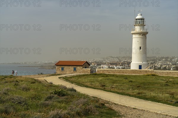 Lighthouse in Paphos Archaeological Park, Cyprus, Europe