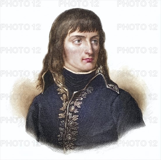 Napoleon Bonaparte (1769-1821) c. 1800, Emperor of France from 1804, engraving, historical, digitally restored reproduction from a 19th century model, record date not stated