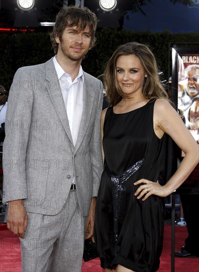 Alicia Silverstone and Christopher Jarecki at the Los Angeles premiere of 'Tropic Thunder' held at the Mann Village Theater in Westwood on August 11, 2008