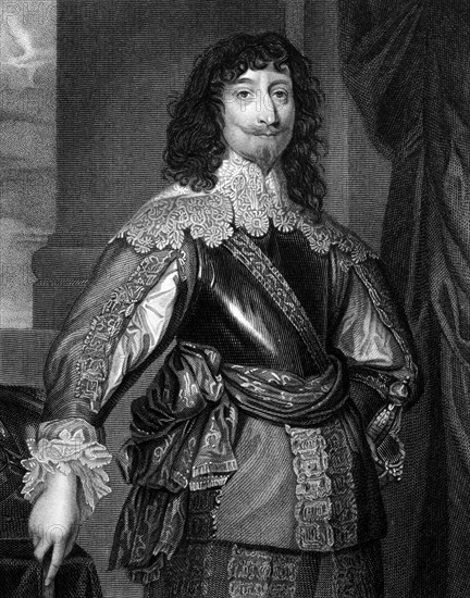 George Gordon, 2nd Marquis of Huntly (1592-1649) on engraving from 1829. Engraved by J.Cochran and published in Portraits of Illustrious Personages of Great Britain, UK, 1829