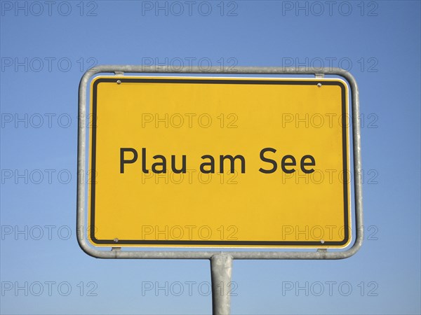 Town sign Plau am See
