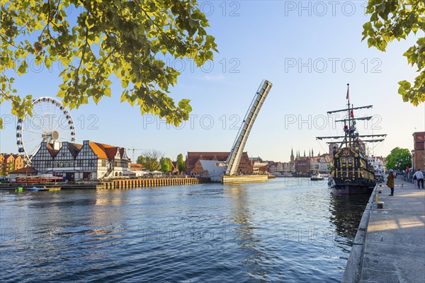 Ferry wheel near the river Moltava in Wroclaw, Poland, Europe